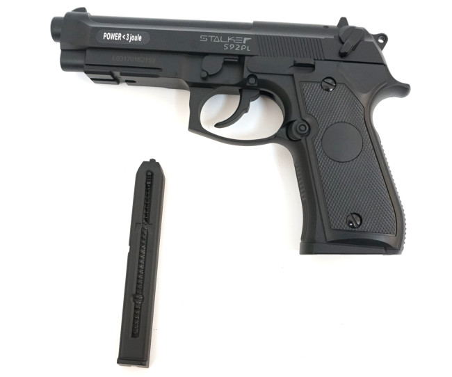 Пистолет пневматический Stalker S92PL (Beretta 92,пластик), 120 м/с