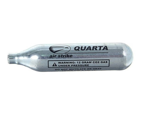 Баллон CO2 Quarta для пневматического пистолета.  12 гр, Баллончик CO2 для пневматики Quarta, 12 г